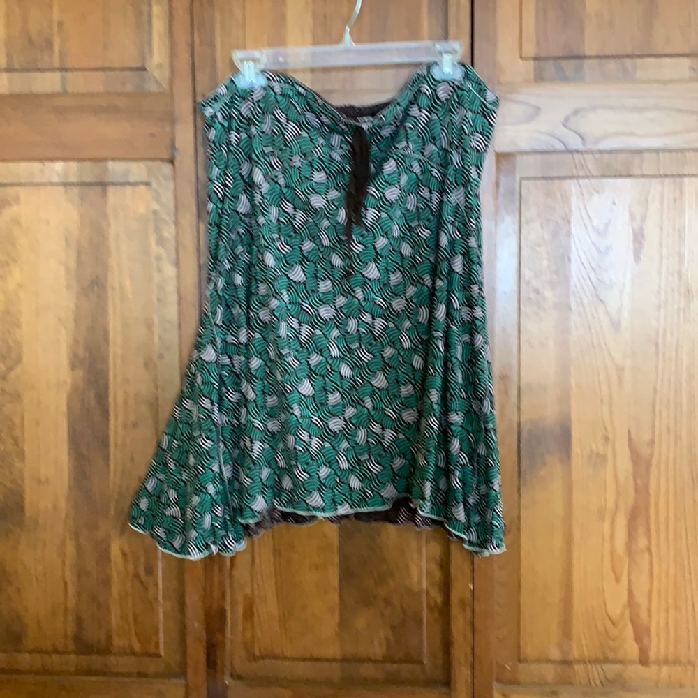 Skirt multi colored brown green cream